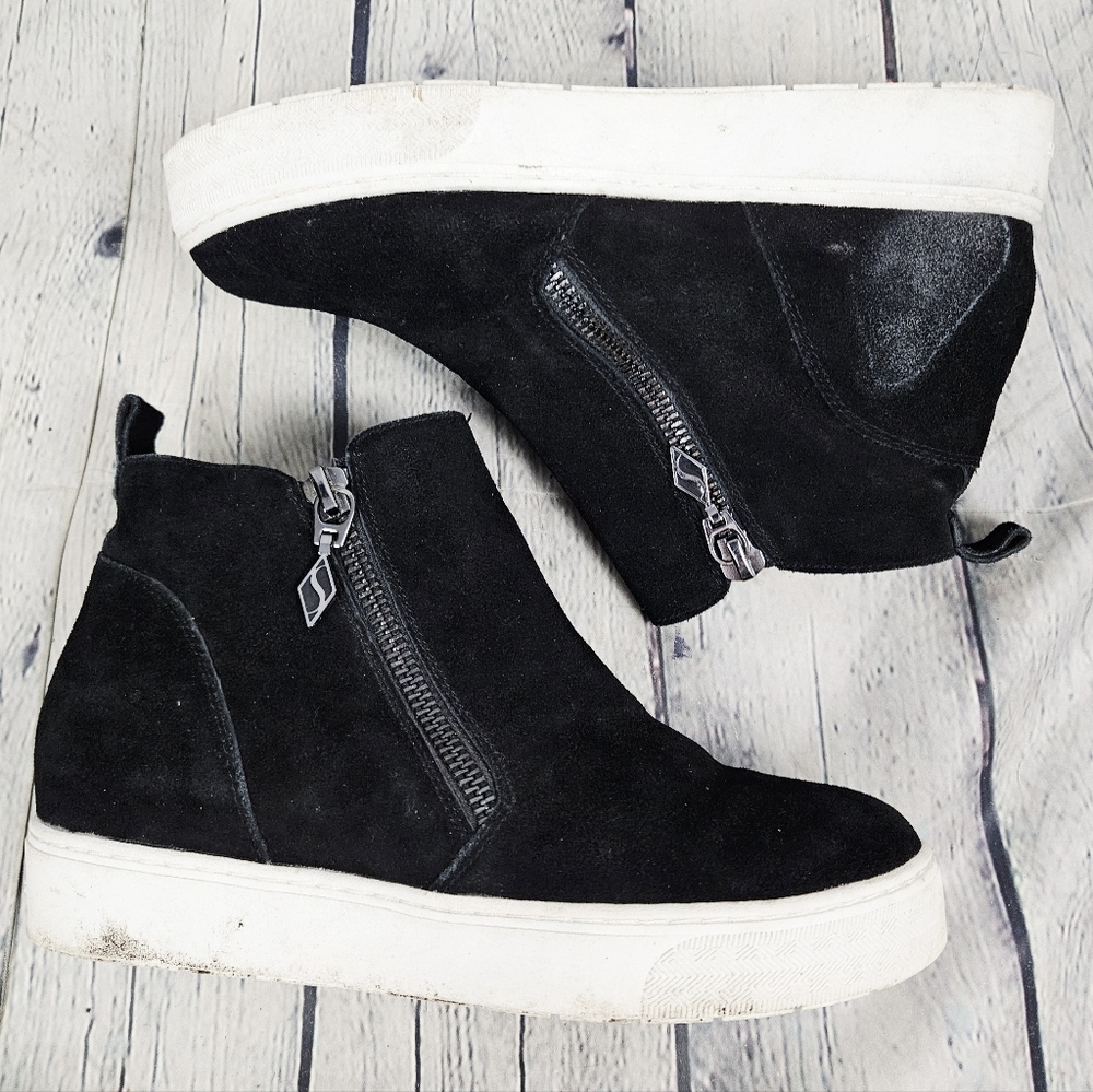 SKECHERS | Lift Off Snazzy Girl suede leather double zip sneakers